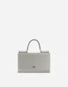 Dolce & Gabbana Satin Phone Bag With Fusible Rhinestones In Silver