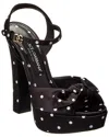 Dolce & Gabbana Keira Embellished Polka-dot Satin Sandals