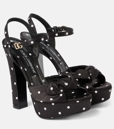 DOLCE & GABBANA SATIN PLATFORM SANDALS