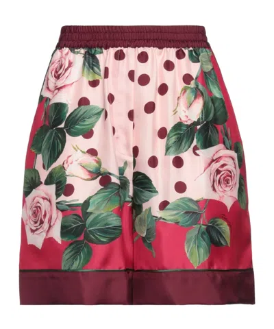 Dolce & Gabbana Satin Polka Dot Midi Skirt In Multi