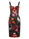 Dolce & Gabbana Satin Printed Dress In Multi
