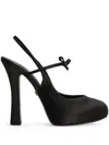 Dolce & Gabbana Vally 105 Satin Slingback Pumps In Black