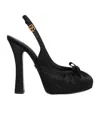 Dolce & Gabbana Satin Slingback Platform Shoes In Black
