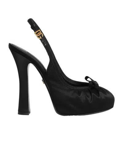 DOLCE & GABBANA DOLCE  GABBANA BOW DETAILED SATIN PUMPS