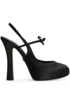 Dolce & Gabbana Vally 105 Satin Slingback Pumps In Black