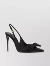 Dolce & Gabbana Mun 105 Satin Slingback Pumps With Bow In Black