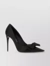 Dolce & Gabbana Satin Pumps With Metal Detail And Bow