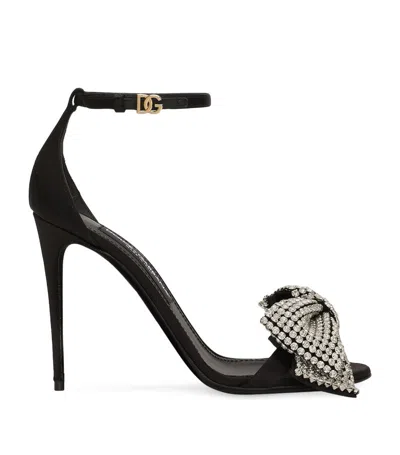 Dolce & Gabbana Women Sandals With 105mm Rhinestones In Black