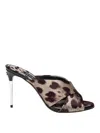 Dolce & Gabbana Keira Sandals In Satin With Spotted Print In Marrón