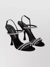 Dolce & Gabbana Satin Sandals Crystal Strap In Black