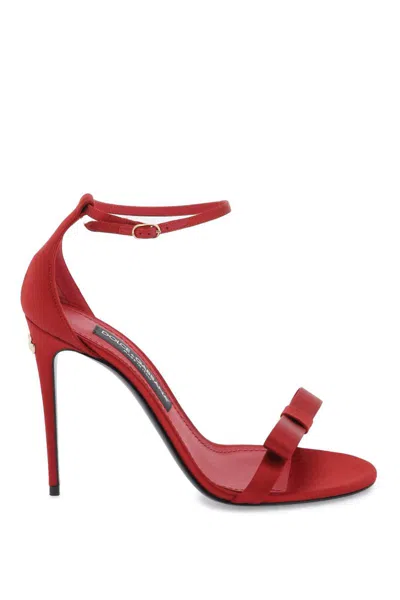 Dolce & Gabbana Satin Sandals In Rosso