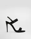 Dolce & Gabbana Satin Heel Sandals In Black