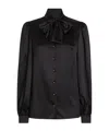 Dolce & Gabbana Bow-detail Silk Satin Blouse In Black