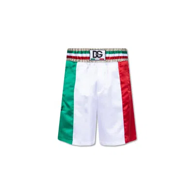 Dolce & Gabbana Satin Shorts Men In White