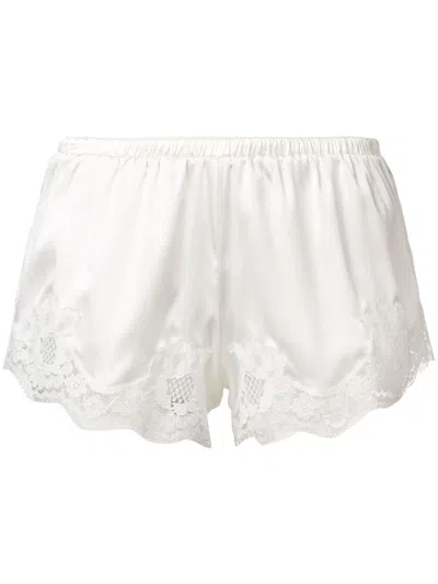 Dolce & Gabbana Satin Shorts With Lace In White