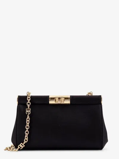 Dolce & Gabbana Satin Shoulder Bag With Engraved Logo