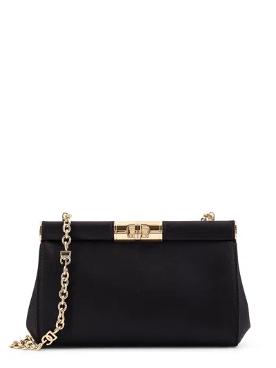 Dolce & Gabbana Satin Shoulder Bag With Engraved Logo