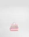 Dolce & Gabbana Satin Sicily Crossbody Bag With Ombré-effect Fusible Rhinestones In Pink