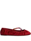 Dolce & Gabbana Ballerinas Satin Leather Sole In Red