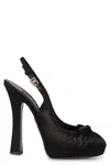 Dolce & Gabbana Satin Slingback Platform Shoes