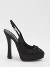 Dolce & Gabbana Satin Slingback Platform Shoes In Black