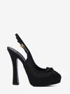 Dolce & Gabbana Satin Slingback Platform Shoes In Black