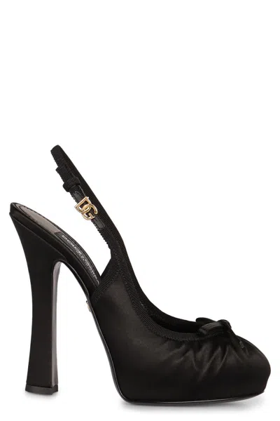DOLCE & GABBANA DOLCE & GABBANA SATIN SLINGBACK PUMPS