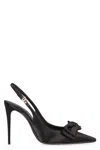 Dolce & Gabbana 105mm Mun Satin Slingbacks In Black
