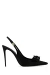 Dolce & Gabbana Satin Slingback Pumps In Black