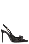 Dolce & Gabbana 105mm Mun Satin Slingbacks In Black