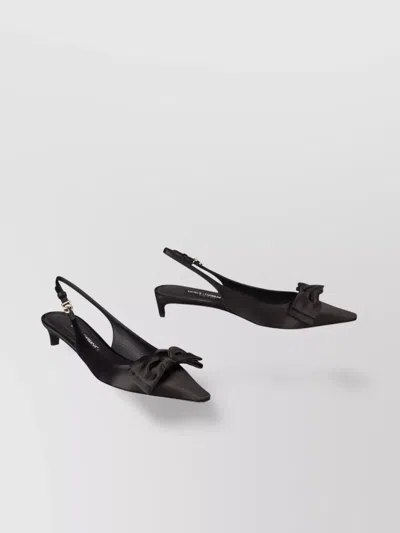DOLCE & GABBANA SATIN SLINGBACK PUMPS FEATURING BOW DETAIL