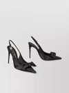 Dolce & Gabbana Mun 105 Satin Slingback Pumps With Bow
