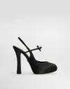 Dolce & Gabbana Satin Slingbacks In Black