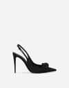 Dolce & Gabbana Mun 105 Satin Slingback Pumps With Bow In Black
