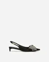 Dolce & Gabbana Satin Sling-back With Rhinestone Embroidery In Multicolor
