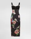 Dolce & Gabbana Rasovi Bouquet Fantichi Bustier Midi Dress In Print