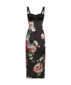 Dolce & Gabbana Rasovi Bouquet Fantichi Bustier Midi Dress In Multi-color