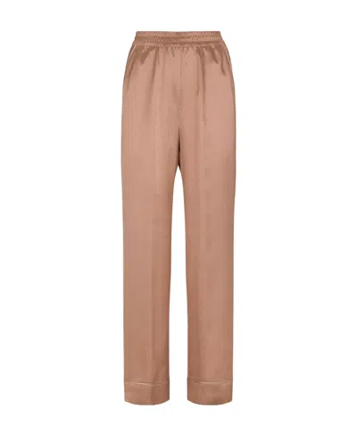 Dolce & Gabbana Satin Straight-leg Trousers In Nude