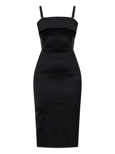 Dolce & Gabbana Satin Strap Dress In Black