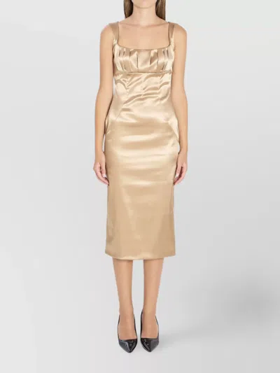 DOLCE & GABBANA SATIN STRETCH MIDI DRESS
