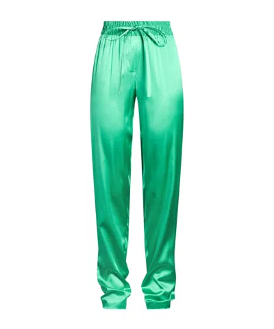 Dolce & Gabbana Satin Stretch Trousers In Green