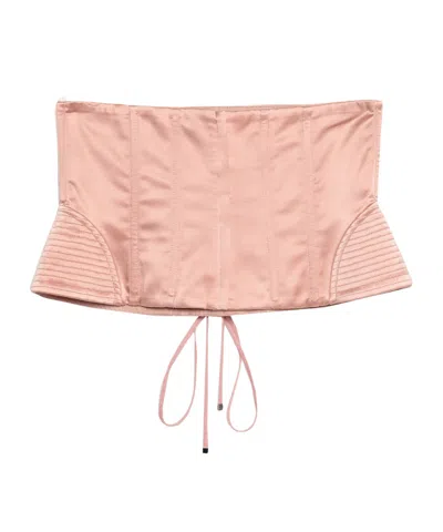 Dolce & Gabbana Satin Stretch Wrap Camisole In Pink