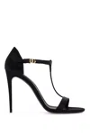 Dolce & Gabbana Satin Sandals With Metal Monogram In Black