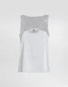 Dolce & Gabbana Satin Tank Top With Dg Logo Pin In Grey