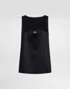 Dolce & Gabbana Dolce  Gabbana Dg Logo Pin Satin Tank Top In Nero