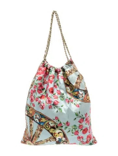 Pre-owned Dolce & Gabbana Satin Tote In Blue