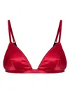 Dolce & Gabbana Satin Triangle Bra In Red