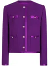 Dolce & Gabbana Satin-trim Blazer In パープル