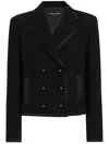 Dolce & Gabbana Satin-trim Blazer In Black