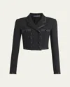 Dolce & Gabbana Cropped Doublebreasted Jacket In Black